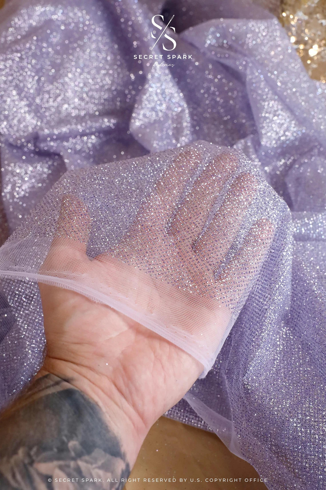 Purple Lavender Glitter Tulle | Premium Mesh for Events & Decor