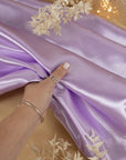Amore - Purple Lavender Glossy Satin Fabric, Soft Yet Sturdy Non-Stretch Material by the Yard for Evening Gowns, Chair Covers, Hair Accessories