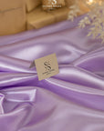 Amore - Purple Lavender Glossy Satin Fabric, Soft Yet Sturdy Non-Stretch Material by the Yard for Evening Gowns, Chair Covers, Hair Accessories