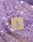 Starlight - Purple Lavender Soft Heavy Beaded & Sequined Mesh, Premium Quality Material by the Yard with Pearls for Evening Wear, Baby Events