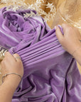 Rich - Purple Lavender Stretch Velvet Fabric by the Yard -- Premium 4-Way Soft Velour for Gowns, Crafts, Medieval Costumes
