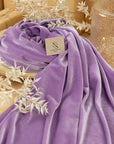 Rich - Purple Lavender Stretch Velvet Fabric by the Yard -- Premium 4-Way Soft Velour for Gowns, Crafts, Medieval Costumes