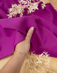 Grace - Purple Magenta Crepe Stretch Fabric for Statement Dresses and Tailored Suits, Premium Heavy Twill Material by the Yard for Fashion Design