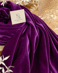 Rich - Purple Magenta Stretch Velvet Fabric -- Bold 4-Way Velour for Gowns, Stage Costumes, Upholstery & Decor
