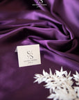 Iconic Silky Satin - Raisin Purple Color Soft Silky Satin Fabric, Trendy One Way Stretch Satin for Underwear, Crafts, Decor, Costumes, Apparel, Ties