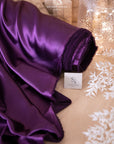 Iconic Silky Satin - Raisin Purple Color Soft Silky Satin Fabric, Trendy One Way Stretch Satin for Underwear, Crafts, Decor, Costumes, Apparel, Ties