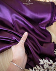 Iconic Silky Satin - Raisin Purple Color Soft Silky Satin Fabric, Trendy One Way Stretch Satin for Underwear, Crafts, Decor, Costumes, Apparel, Ties