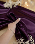Amore - Raisin Purple Lustrous Satin Fabric, Dense Non-Stretch Material by the Yard for Evening Gowns, Table Linens, Men's Ties, Drapery
