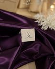 Amore - Raisin Purple Lustrous Satin Fabric, Dense Non-Stretch Material by the Yard for Evening Gowns, Table Linens, Men's Ties, Drapery