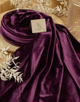 Rich - Raisin Purple Stretch Velvet Fabric -- Premium Deep 4-Way Velour for Gowns, Medieval Costumes, Upholstery