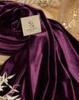 Rich - Raisin Purple Stretch Velvet Fabric -- Premium Deep 4-Way Velour for Gowns, Medieval Costumes, Upholstery