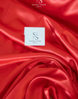 Iconic Silky Satin - Red Color Soft Silky Satin Airy & Light Weight Fabric, One Way Stretch Satin Fabric for Decorations, Clothing, Wholesale