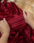 Rich - Red Berry Stretch Velvet Fabric by the Yard - Premium 4-Way Soft Velour for Antique Dresses, Medieval Costumes & Decor