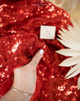 Glitz Sequin - Red Color High-Quality Premium Material by the Yard, Round Shape 3mm Sequins for Stage Wear, Party Decor, Evening Dresses