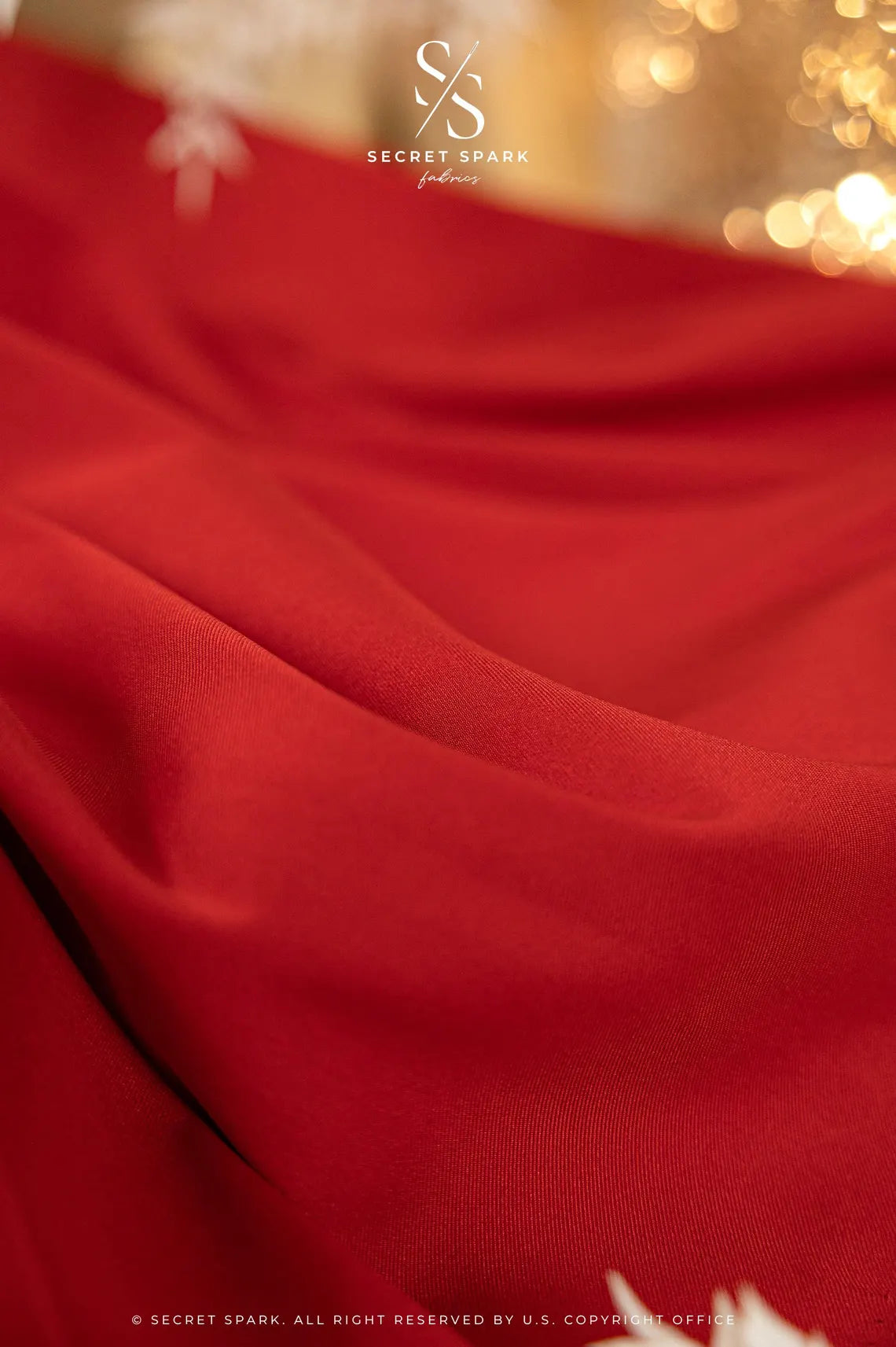 Mikado - Red Premium Dense Stretch Satin, High-Quality Structured Material by the Yard with One-Way Stretch for Evening Wear, Special Events