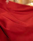 Mikado - Red Premium Dense Stretch Satin, High-Quality Structured Material by the Yard with One-Way Stretch for Evening Wear, Special Events