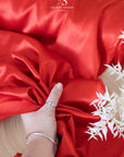 Iconic Silky Satin - Red Color Soft Silky Satin Airy & Light Weight Fabric, One Way Stretch Satin Fabric for Decorations, Clothing, Wholesale