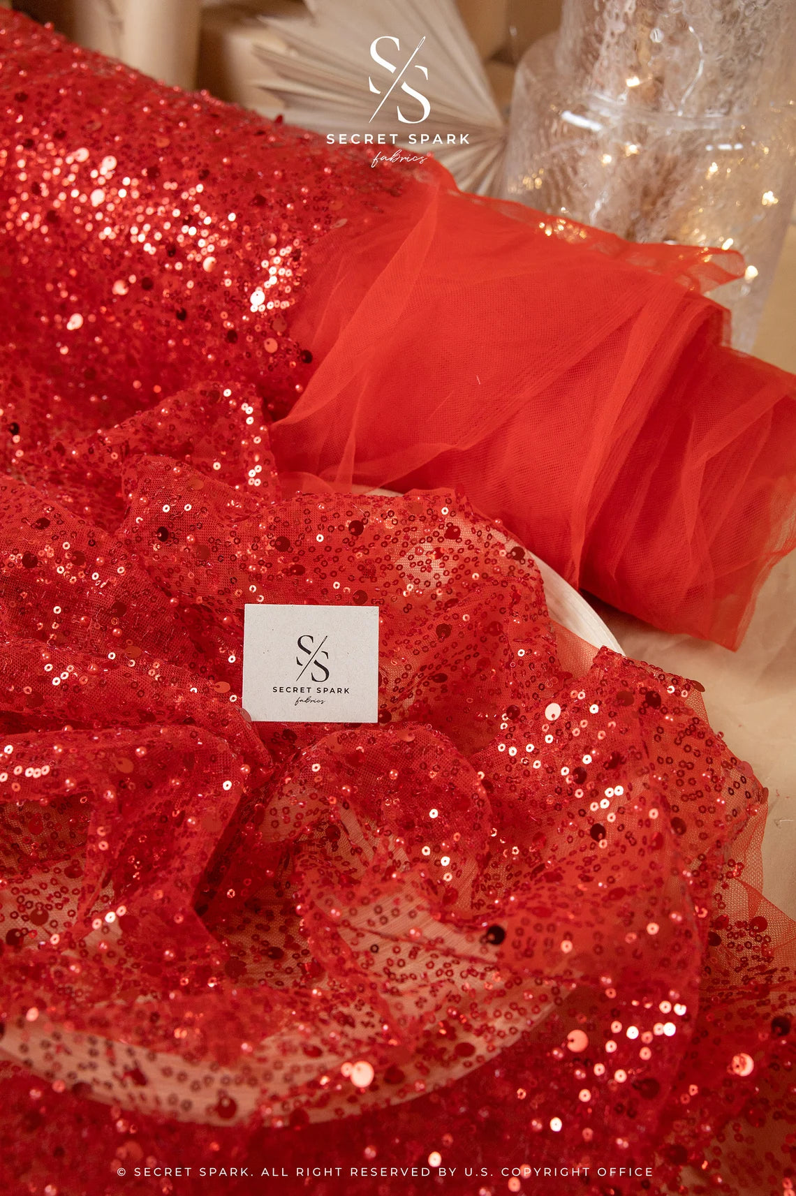 Red Beaded Fabric | Heavy Beads | for Stage & Evening Wear Secret Spark Fabrics Red Beaded Fabric | Heavy Beads | for Stage & Evening Wear Secret Spark Fabrics