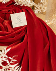 Rich - Red Stretch Velvet Fabric by the Yard - 4-Way Velour with Bold Color, Soft Drape for Dresses, Decor and Costumes