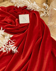 Rich - Red Stretch Velvet Fabric by the Yard - 4-Way Velour with Bold Color, Soft Drape for Dresses, Decor and Costumes