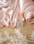 Iconic Silky Satin - Rose Shadow Color Soft Silky Satin Airy & Light Weight Fabric One Way Stretch for Wedding and Lining, Slip Dress