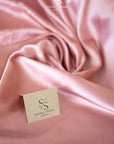 Iconic Silky Satin - Rose Color Trendy One Way Stretch Fabric for Sewing Bridal Dresses, Silk Slips, Event Tablecloths, Blouses | Iconic