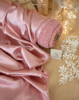 Iconic Silky Satin - Rose Blush Color Silky Satin Airy Light Weight Satin, One Way Stretch Fabric for Dresses, Bridal, Hair Tie, Scrunchies