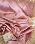 Iconic Silky Satin - Rose Blush Color Silky Satin Airy Light Weight Satin, One Way Stretch Fabric for Dresses, Bridal, Hair Tie, Scrunchies