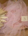 Clouds Tulle 59" - Rose Color Soft Matte Bridal Fabric by the Yard, Stretch Wedding Tulle Mesh, for Evening Dresses and Romantic Events