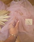 Clouds Tulle 59" - Rose Color Soft Matte Bridal Fabric by the Yard, Stretch Wedding Tulle Mesh, for Evening Dresses and Romantic Events
