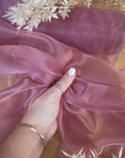 Glimmer Crystal Organza - Rose Mauve Color Sheer Crystal Fabric by the Yard, Sparkle Shiny Material for Bridal Gowns, Baby Shower Decor