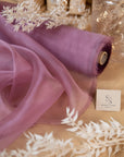 Glimmer Crystal Organza - Rose Mauve Color Sheer Crystal Fabric by the Yard, Sparkle Shiny Material for Bridal Gowns, Baby Shower Decor