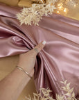 Amore - Rose Mauve Dense Satin Fabric, Luxurious Non-Stretch Material by the Yard for Evening Gowns, Lining, Bedding, Home Furnishings