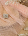 Micro Pleated - Rose Shadow Premium Delicate Material by the Yard, Handmade Textured Tulle with Irregular Pleats for Wedding Dresses, Veils