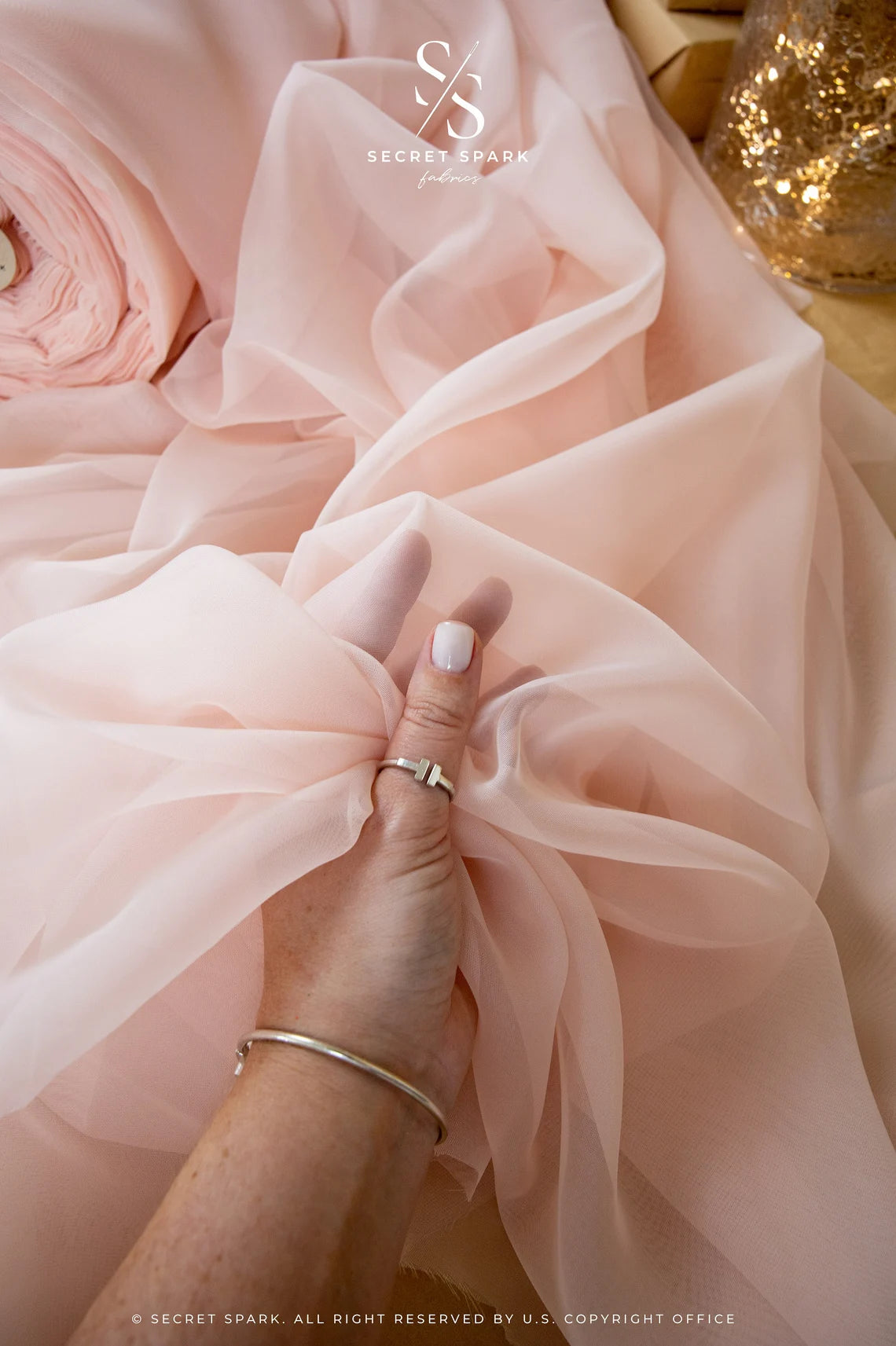 Serenity - Rose Shadow Matte Organza 118"-120" (~300-305 cm), Premium Quality Material by the Yard for Evening Gowns, Event Backdrop