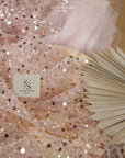 Starlight - Rose Shadow Delicate Heavy Beaded & Sequined Mesh, Premium Quality Material by the Yard for Bridal, Evening Gowns