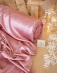 Iconic Silky Satin - Rose Color Trendy One Way Stretch Fabric for Sewing Bridal Dresses, Silk Slips, Event Tablecloths, Blouses | Iconic