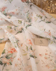 Magic - Roses Limited Ivory Floral Bridal Organza by the Yard, Matte Printed Organza Fabric with Romantic Roses for Wedding and Prom Dresses