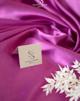 Iconic Silky Satin - Royal Fuchsia Color Soft Silky Satin Premium Charmeuse Fabric One Way Stretch, Ideal for DIY Crafts, Decor, Costumes, Apparel