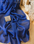 Aura Chiffon - Royal Blue Color High Quality Fabric by the Yard, Matte Material with Good Drape, for Multipurpose, Table Runner, Decoration