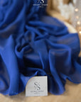 Aura Chiffon - Royal Blue Color High Quality Fabric by the Yard, Matte Material with Good Drape, for Multipurpose, Table Runner, Decoration