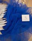 Clouds Tulle 59" - Royal Blue Color Premium Quality Fabric by the Yard, Soft Matte Tulle Mesh, for Evening Gowns and Regal Events