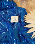Glitz Sequin - Royal Blue Color High-Quality Premium Material by the Yard, Round Shape 3mm Sequins for Evening Gowns, Stage Wear, Events