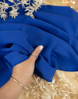 Grace - Royal Blue Crepe Stretch Fabric for Dresses, Suits, and Statement Pieces, Premium Heavy Twill Material by the Yard for Tailoring