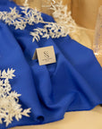 Grace - Royal Blue Crepe Stretch Fabric for Dresses, Suits, and Statement Pieces, Premium Heavy Twill Material by the Yard for Tailoring