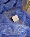 Illuminate Glitter Tulle - Royal Blue Color High Quality Sparkle Fabric by the Yard, Shimmering Mesh for Evening Gowns, Stage Decor, 150cm wide