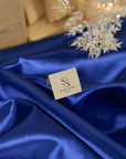 Amore - Royal Blue Shiny Satin Fabric, Sturdy Non-Stretch Rich Material by the Yard for Men's Suits, Event Drapery, Evening Wear, Decor