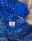 Starlight - Royal Blue Sparkle Heavy Beaded & Sequined Mesh, Premium Quality Material by the Yard for Evening Gowns, Stage Costumes