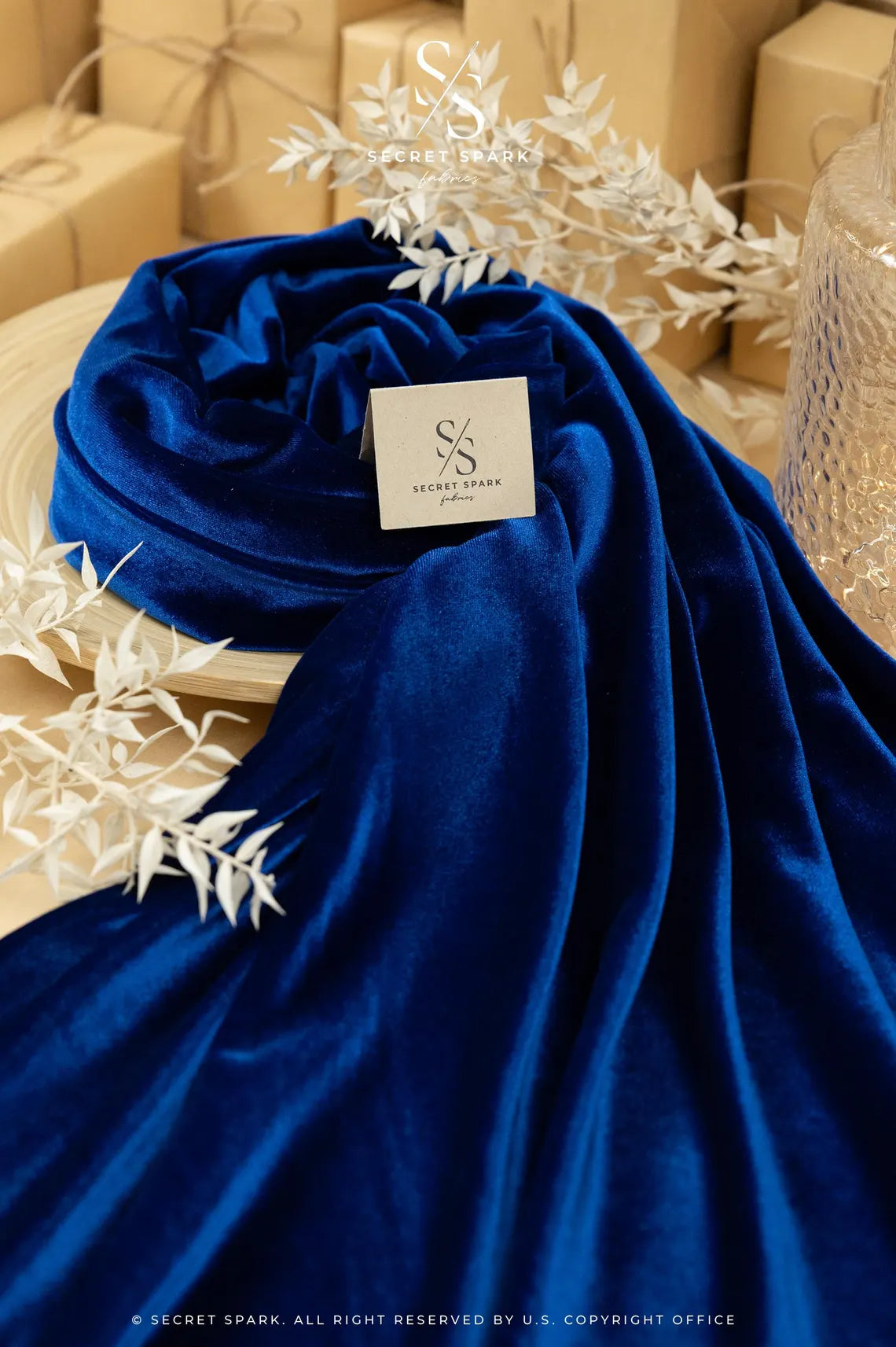 Rich - Royal Blue Stretch Velvet Fabric