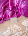 Iconic Silky Satin - Royal Fuchsia Color Soft Silky Satin Premium Charmeuse Fabric One Way Stretch, Ideal for DIY Crafts, Decor, Costumes, Apparel
